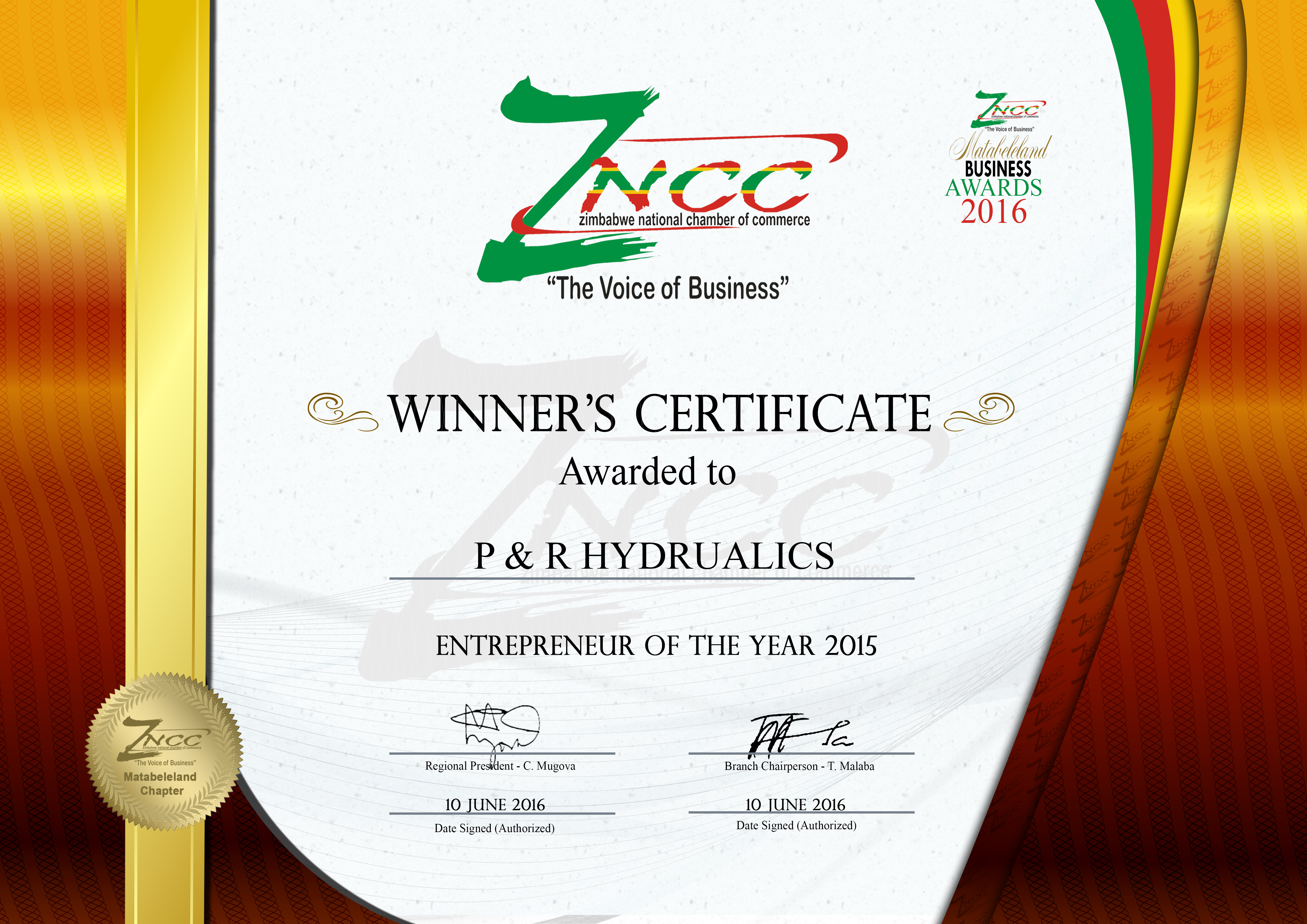 ZNCC Certificate